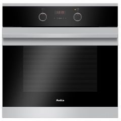 amica asc310ss single fan oven in stainless steel with timer